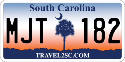 SC license plate MJT182