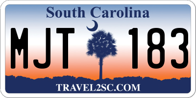 SC license plate MJT183