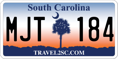 SC license plate MJT184