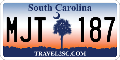 SC license plate MJT187