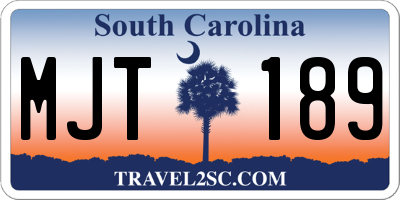 SC license plate MJT189