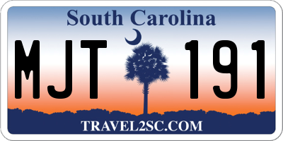 SC license plate MJT191