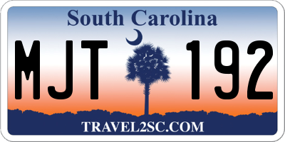 SC license plate MJT192