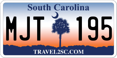 SC license plate MJT195