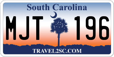 SC license plate MJT196
