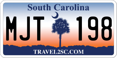 SC license plate MJT198
