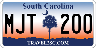 SC license plate MJT200