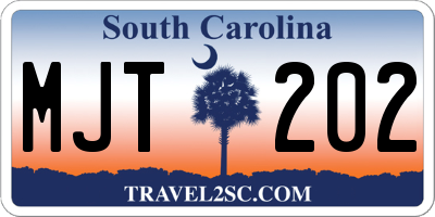 SC license plate MJT202