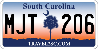 SC license plate MJT206