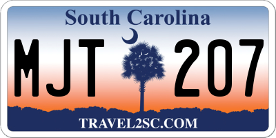 SC license plate MJT207