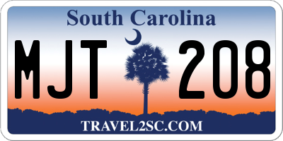 SC license plate MJT208