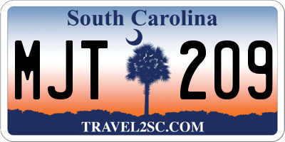 SC license plate MJT209