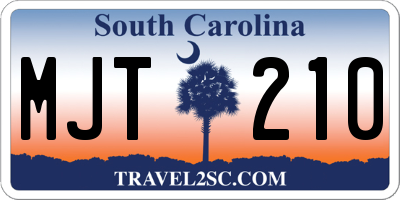 SC license plate MJT210