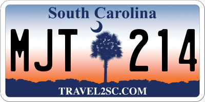 SC license plate MJT214