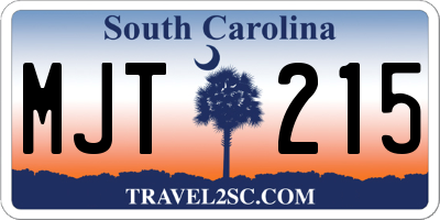 SC license plate MJT215