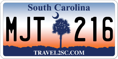 SC license plate MJT216