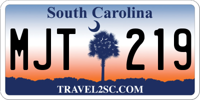 SC license plate MJT219