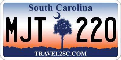 SC license plate MJT220