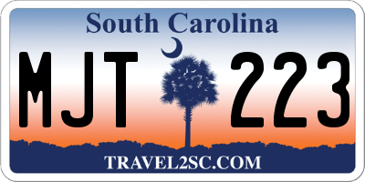 SC license plate MJT223