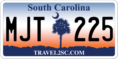 SC license plate MJT225