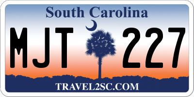 SC license plate MJT227