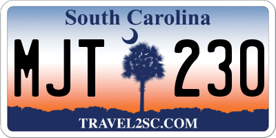 SC license plate MJT230