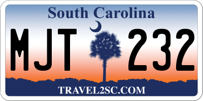 SC license plate MJT232