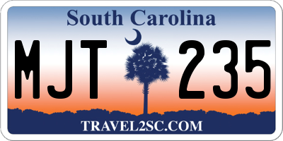 SC license plate MJT235