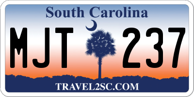 SC license plate MJT237