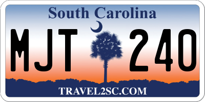SC license plate MJT240