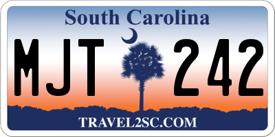 SC license plate MJT242