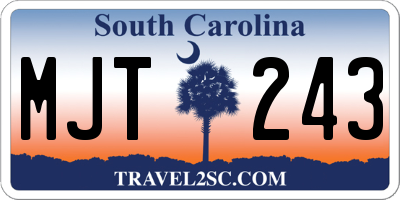 SC license plate MJT243