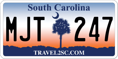 SC license plate MJT247