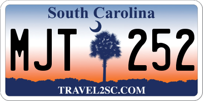 SC license plate MJT252