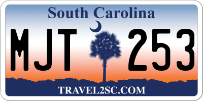 SC license plate MJT253