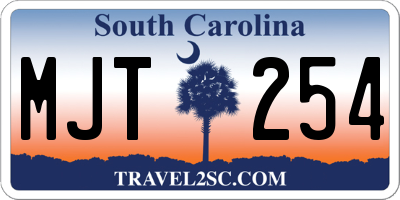 SC license plate MJT254