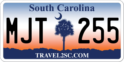 SC license plate MJT255
