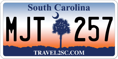 SC license plate MJT257