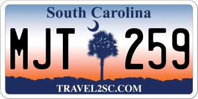 SC license plate MJT259