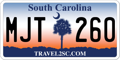 SC license plate MJT260