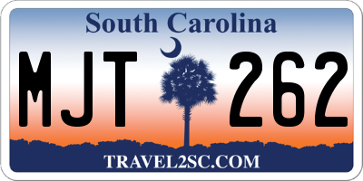 SC license plate MJT262