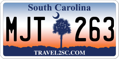 SC license plate MJT263