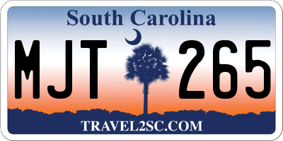 SC license plate MJT265