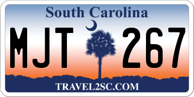 SC license plate MJT267