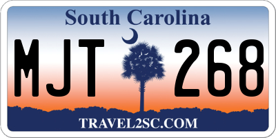SC license plate MJT268