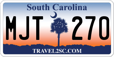 SC license plate MJT270