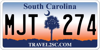SC license plate MJT274