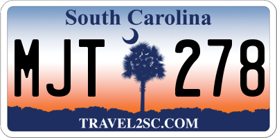 SC license plate MJT278