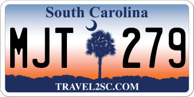 SC license plate MJT279