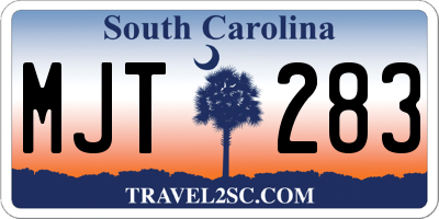 SC license plate MJT283